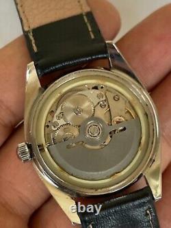 Vintage Elgin Watch Automatic Swiss Silver 25 Jewels 1960's Gents 36mm Rare Mens