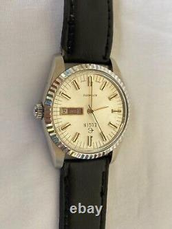 Vintage Elgin Watch Automatic Swiss Silver 25 Jewels 1960's Gents 36mm Rare Mens