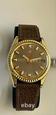 Vintage Enicar Automatic watch Chocolate Incabloc 147-01-11 Swiss 2327 RARE ENIC