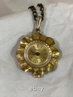 Vintage Etienne Necklace Watch 17 jewels Swiss made ladies rare working 1970's