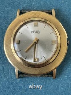 Vintage Extremely Rare Swiss Ernest Borel Yellow Gold Plated Man's Watch