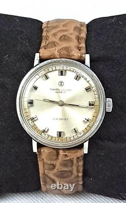 Vintage Favre Leuba Geneve Sea Chief Watch Ultra Rare 1950's Swiss Made Men Hand