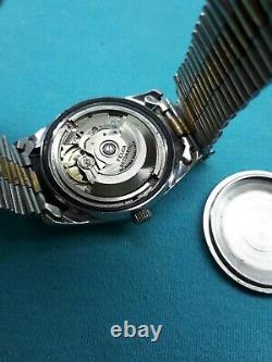 Vintage Felca Rotomatic Date Swiss Wrist Watch Auto Men's Rare Black Dial