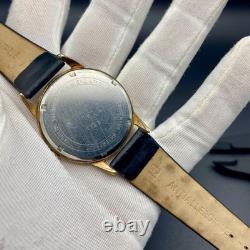 Vintage Flint Watch Men's Gold Filled 17 Jewels Green Dial Swiss Made Rare