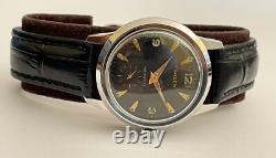Vintage GRUEN Watch Watertite Swiss Incabloc Waterproof Gruen Black Dial RARE