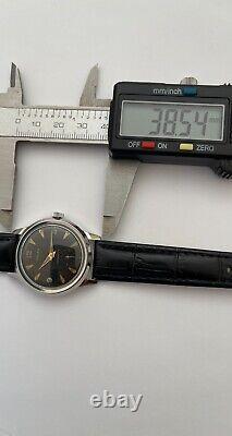 Vintage GRUEN Watch Watertite Swiss Incabloc Waterproof Gruen Black Dial RARE