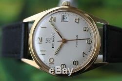 Vintage Great Swiss Gold-plated Delbana Watch 17 Jewels With Date Very Rare