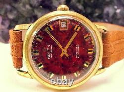 Vintage Gruen Precision Swiss Automatic Rare Red & Black Dial 1960s Watch
