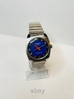 Vintage Hercules Prima Super 21 Mens Mechanical Watch Swiss Made Blue Dial RARE