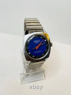 Vintage Hercules Prima Super 21 Mens Mechanical Watch Swiss Made Blue Dial RARE