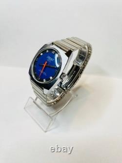 Vintage Hercules Prima Super 21 Mens Mechanical Watch Swiss Made Blue Dial RARE