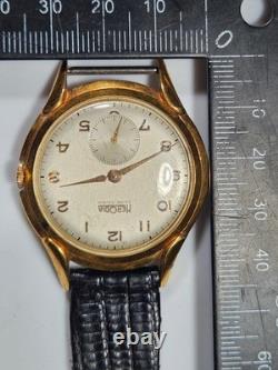 Vintage Herodia Ancre 17 Rubis Swiss Made Gold Plated Mechanical Watch 35mm Rare