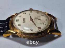 Vintage Herodia Ancre 17 Rubis Swiss Made Gold Plated Mechanical Watch 35mm Rare
