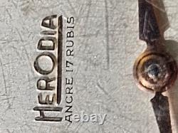 Vintage Herodia Ancre 17 Rubis Swiss Made Gold Plated Mechanical Watch 35mm Rare