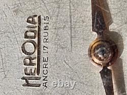 Vintage Herodia Ancre 17 Rubis Swiss Made Gold Plated Mechanical Watch 35mm Rare
