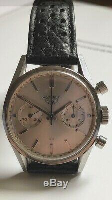 Vintage Heuer Carrera 3647s. Rare Swiss Only Dial. Valjoux 92. Rare Chronograph