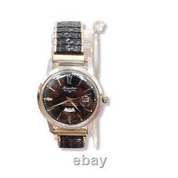 Vintage Hormilton Swiss Electra 25 Men's Wrist Watch Rare Black Face Day/Date