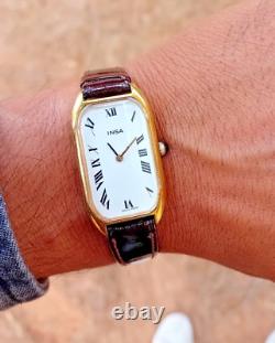 Vintage Insa Watch Tank mechanic Swiss Watch Gold plated 1970s Rare Watch