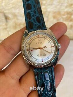 Vintage Invencible Watch Swiss Made Silver Mens Gents 39mm Handwind 1960's Rare