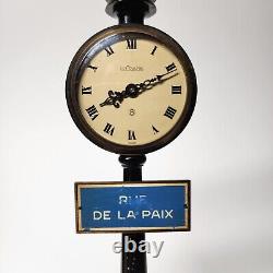 Vintage Jaeger LeCoultre Rue de la Paix 8 Day Lamp Post Desk Clock Swiss RARE