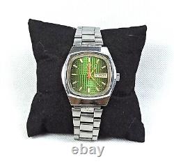 Vintage Jovial Watch 25 Jewels Swiss Made Crystal 1960's Squared Rare Green Men