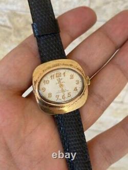 Vintage Jovial Watch Heavy Gold Plated White Ladies Elegant Swiss 1960's Rare