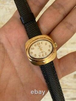 Vintage Jovial Watch Heavy Gold Plated White Ladies Elegant Swiss 1960's Rare