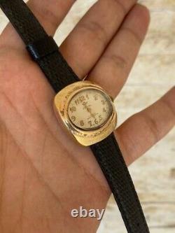 Vintage Jovial Watch Heavy Gold Plated White Ladies Elegant Swiss 1960's Rare