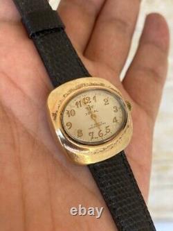 Vintage Jovial Watch Heavy Gold Plated White Ladies Elegant Swiss 1960's Rare