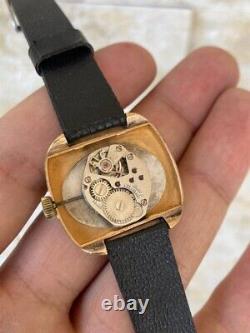 Vintage Jovial Watch Heavy Gold Plated White Ladies Elegant Swiss 1960's Rare