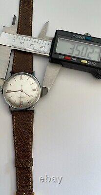 Vintage Jumbo MOVADO Watch RED Arrow Seconds Hand Swiss Made 35mm RARE