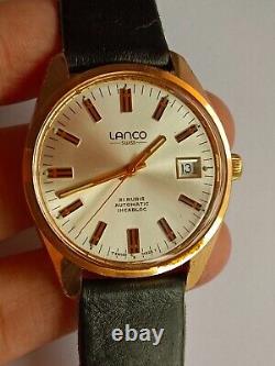 Vintage LANCO Automatic 21 Jewels Incabloc Swiss Rare