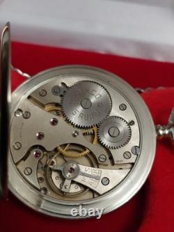 Vintage LANCO Pocket Watch Langendorf Mechanical Swiss Chain Box Rare Old 1940