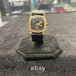 Vintage Ladies 18K SOLID Gold Gucci Black Dial MECHANICAL Swiss Watch RARE