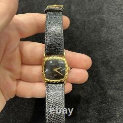 Vintage Ladies 18K SOLID Gold Gucci Black Dial MECHANICAL Swiss Watch RARE