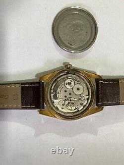 Vintage Langel watch 17 jewels gold date 1960's ultra rare mint condition swiss