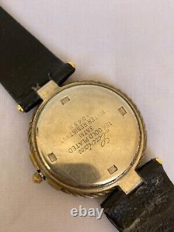 Vintage Lavian Watch chronograph 18K GOLD PLATED 1043 M Swiss Quartz RARE 36MM