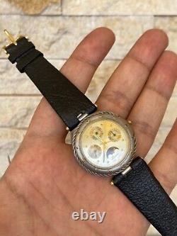 Vintage Lavian Watch chronograph 18K GOLD PLATED 1043 M Swiss Quartz RARE 36MM