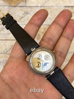 Vintage Lavian Watch chronograph 18K GOLD PLATED 1043 M Swiss Quartz RARE 36MM