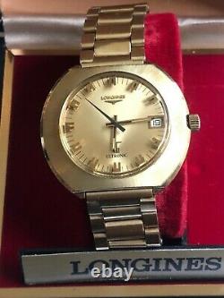 Vintage Longines Electronic Swiss Watch Date Ultra Rare 1970-1975