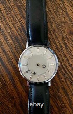 Vintage Louvic Mystery Hands Dial 17J Men's Swiss Wrist Watch Rare Runs