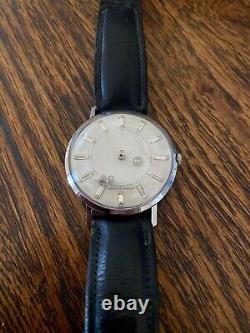 Vintage Louvic Mystery Hands Dial 17J Men's Swiss Wrist Watch Rare Runs