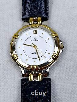 Vintage Luxury 80s Watch Swiss Romanson Half-Gold Wristwatch Rare & Quality