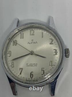 Vintage Mens 34mm ALPHA Lanco Rare Swiss Made watch