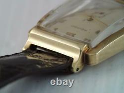 Vintage Mens Rare Solid 14k Gold Swiss Movado Wristwatch 17j Mechanical Running