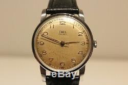 Vintage Military Style Rare Swiss 33.5 MM Men's Mechanical Watch Ebel Cal. 104