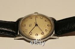 Vintage Military Style Rare Swiss 33.5 MM Men's Mechanical Watch Ebel Cal. 104