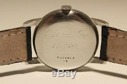 Vintage Military Style Rare Swiss 33.5 MM Men's Mechanical Watch Ebel Cal. 104