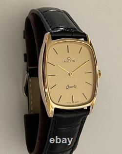 Vintage Milus Quartz Watch Swiss Made Classic Dial Milus Quartz Mens Watch RARE