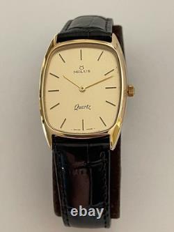 Vintage Milus Quartz Watch Swiss Made Classic Dial Milus Quartz Mens Watch RARE